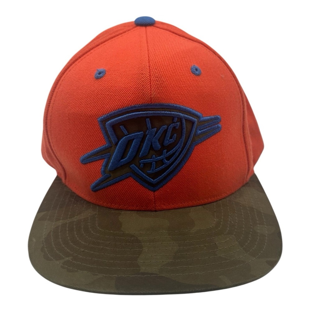 Mitchell & Ness Oklahoma City‎ Thunder Hat Cap Snapback Orange Camo Bill NBA